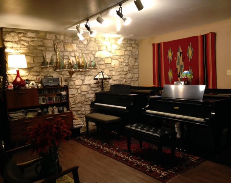 piano in a room